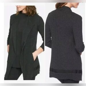 Athleta XS merino wool blend Thermolite Sentinel Sweater Coat charcoal gray zip